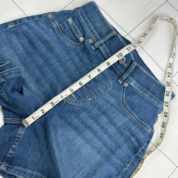 Spanx Shorts Womens XS Blue Vintage Indigo Jean Shaping Denim High Rise Stretch - Picture 9 of 12